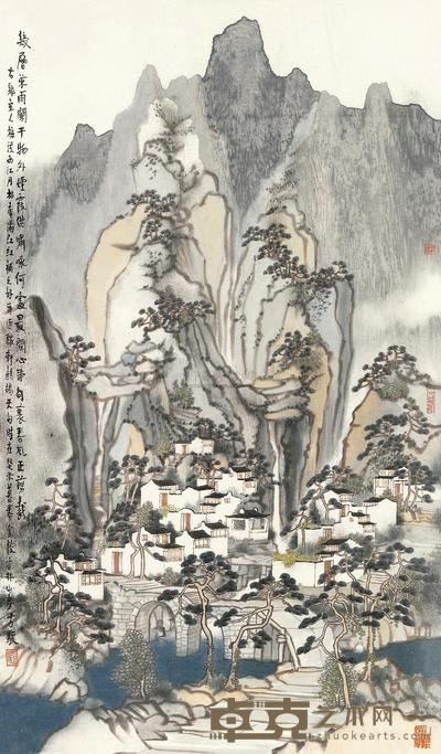 方骏 山居图 镜心 90×52cm