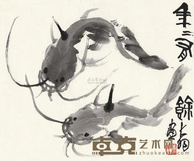 陈大羽 年年有余 镜心 50×42cm