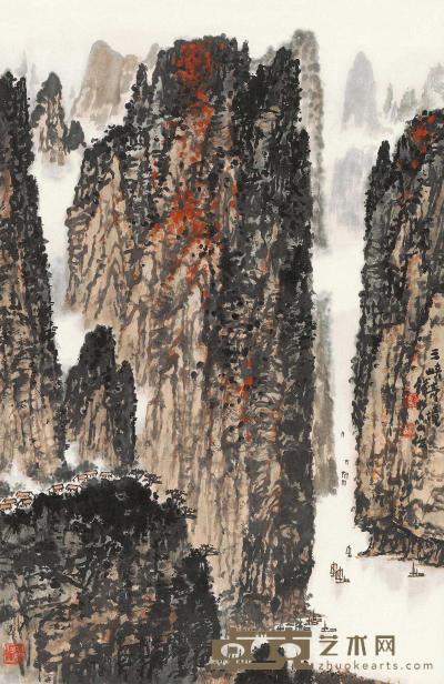 钱松嵒 三峡奇境 镜心 68×44cm