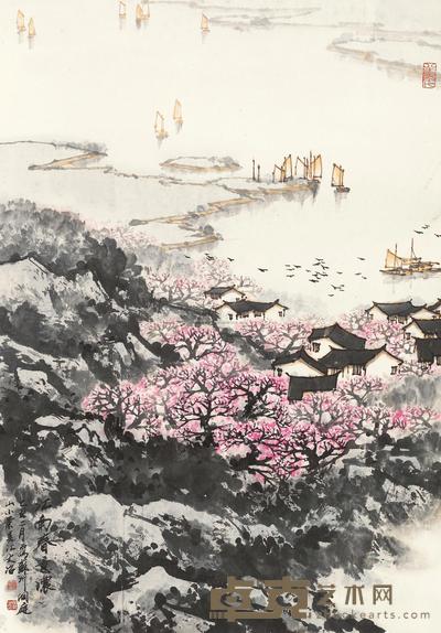 宋文治 江南春意浓 立轴 69×47cm