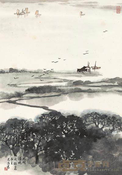 宋文治 太湖清晓 镜心 68×45cm