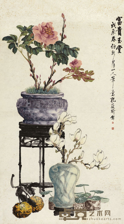 孔小瑜 富贵玉堂 镜片 153×84cm