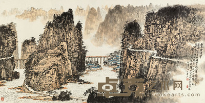 钱松嵒 1980年作 丰沙途中 立轴 67×132cm