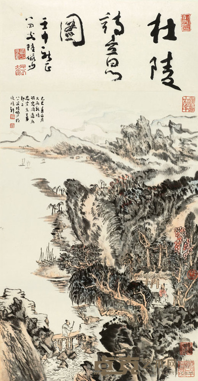陆俨少 1989年作 杜陵诗意图 立轴 69×47cm