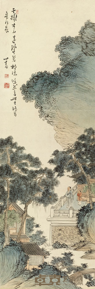 溥儒 青山高士 立轴 101.5×33.5cm