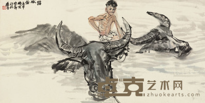 黄胄 1980年作 归牧图 镜片 65.5×129cm