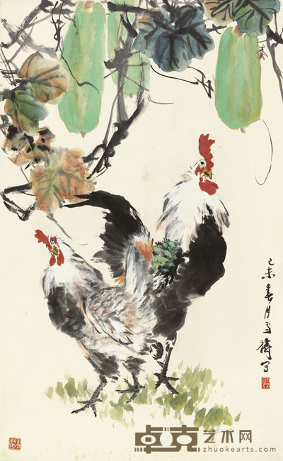 王雪涛 1979年作 大吉图 立轴 97.5×59.5cm