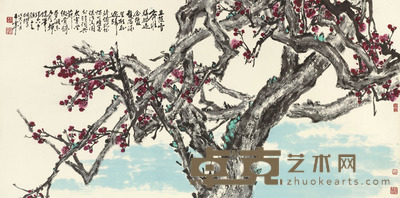 于希宁 1998年作 雪霁傲骨 镜片 68×138cm