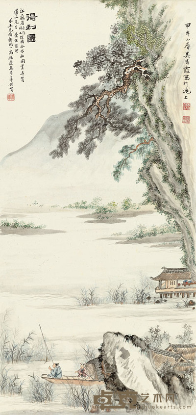 吴青霞 1954年作 得利图 立轴 80.5×38cm