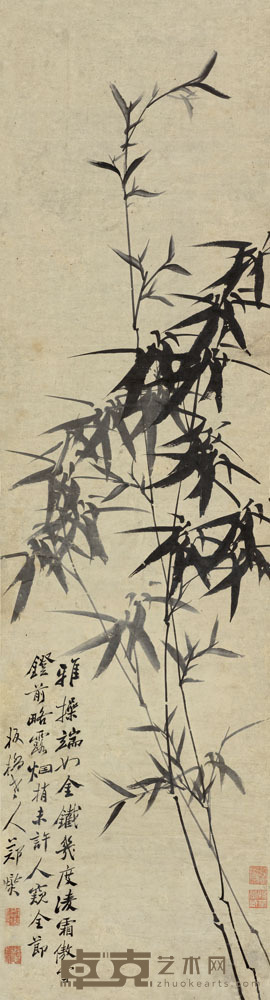 郑燮 潇湘竹影 立轴 153×42.5cm