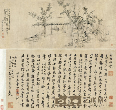 罗聘 1780年作 古剌水歌图卷 手卷 25.5×60cm