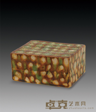 三彩脉枕 10.6×8.4×5.1cm