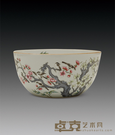 粉彩花鸟纹碗 D:16cm