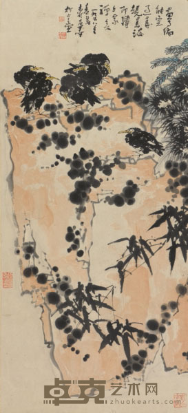潘天寿 松鹰图 96×43cm