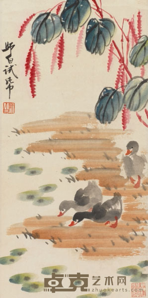 娄师白 花鸟 63×31cm