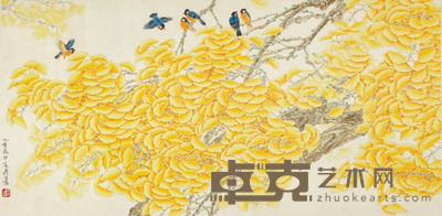 周彦生 花鸟 65×130cm