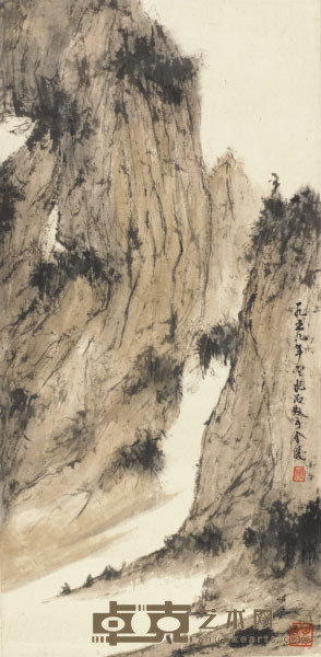 傅抱石 山水 64×31cm