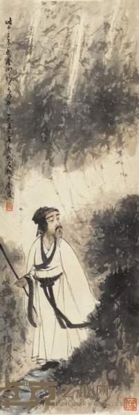 傅抱石 人物 77×26cm