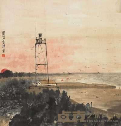傅抱石 风景 67×65cm