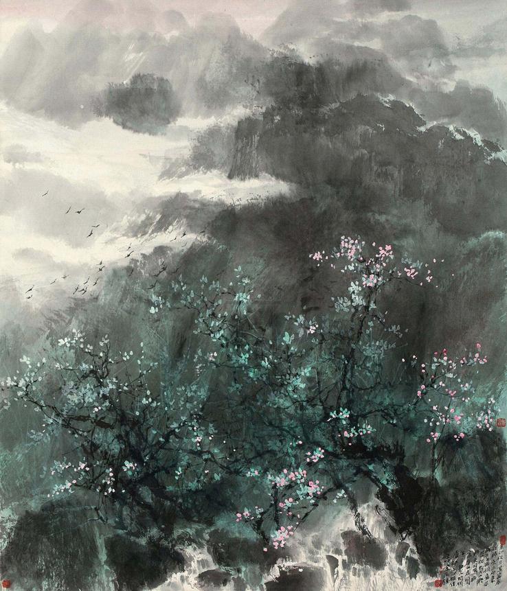 宋雨桂 辛卯（2011年）作 桐庐春晓 立轴