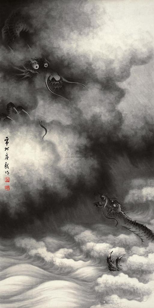 房毅 墨龙 镜心
