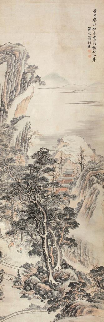 谢时臣 （款） 癸卯（1543年）作 松林觅诗图 立轴