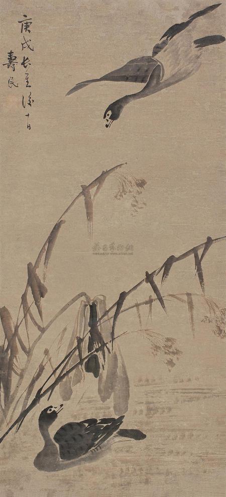 边寿民 （款） 庚戌（1730）作 芦雁图 立轴