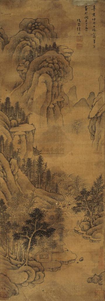 徐枋 （款） 辛亥（1671年）作 仿古山水 镜心