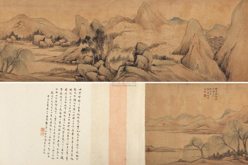 蔡鼎 己卯（1879年）作 柳岸和风图卷 手卷