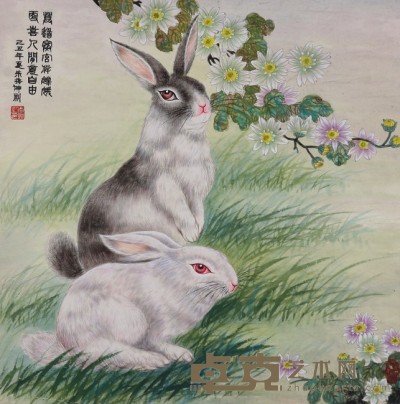 朱秀坤  兔子 65x66cm