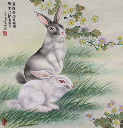 朱秀坤　工笔兔子
