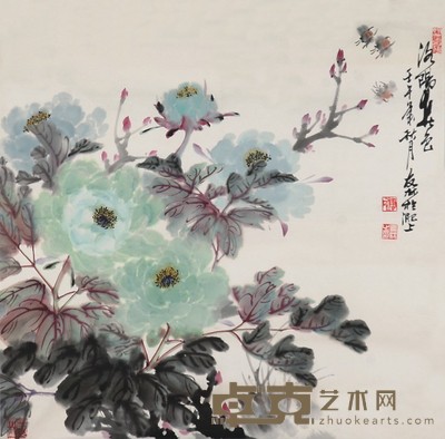 周友林 花卉 68x68cm