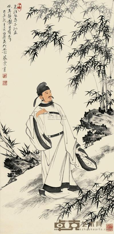 蔡云 1985年 白居易 立轴 105×51.5cm