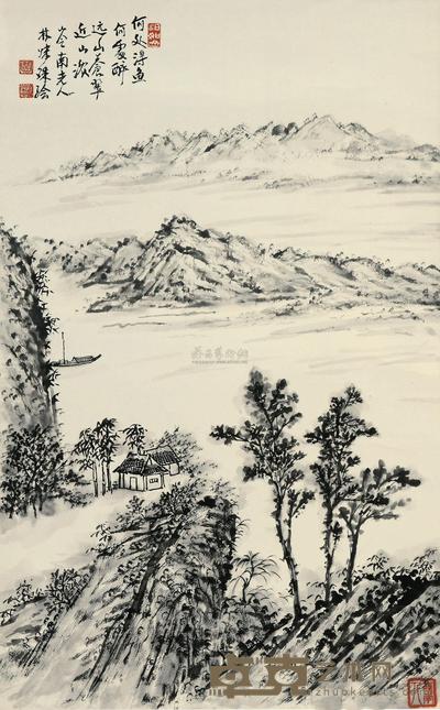 林妹殊 山水 立轴 68.5×42.5cm
