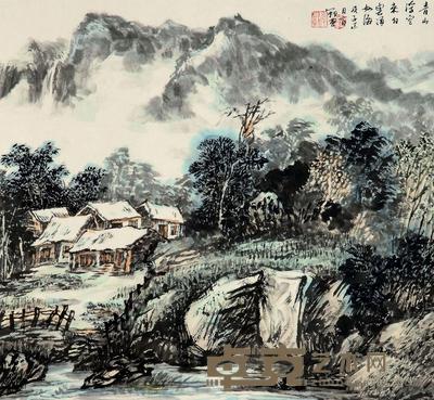 李百战 2008年作 青山浮空来 镜心 45×48cm