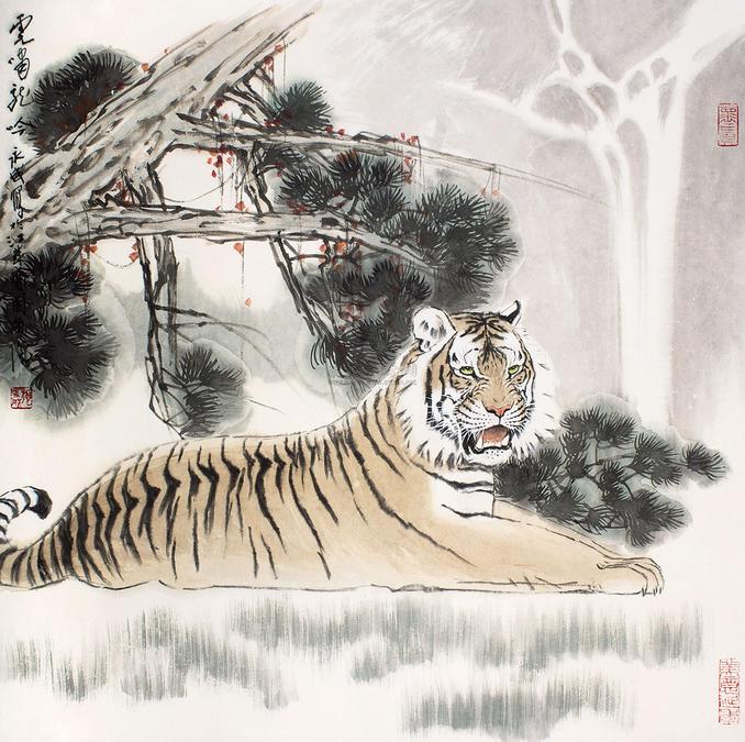 施永成 虎啸龙吟 镜心
