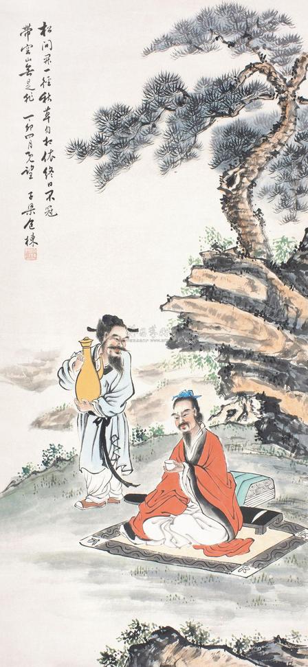 包栋 丁卯（1867）年作 高士图 立轴