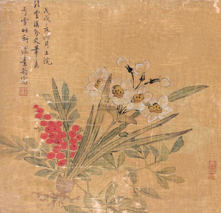 缪嘉蕙 花卉 立轴