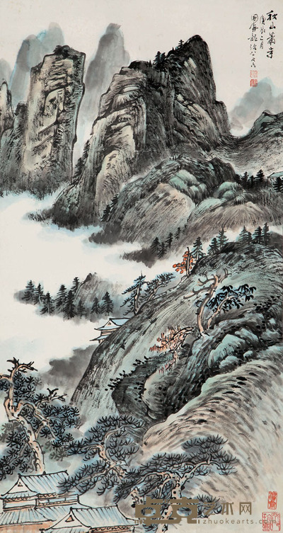 龙国屏 秋山寺 88x47