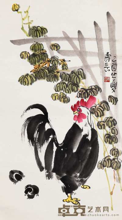 陈寿岳 鸡 53×99