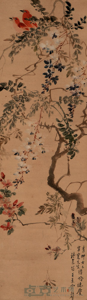 钟道泉 花鸟 108x33