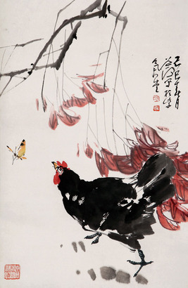 李道熙 鸡趣图