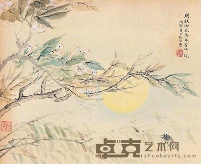 陆抑非 1938年作 临风听暮蝉 镜心 33×41cm