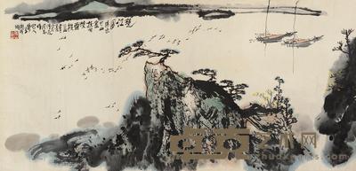 李华生 乙丑（1985）年作 楚江图 横批 64.5×132cm