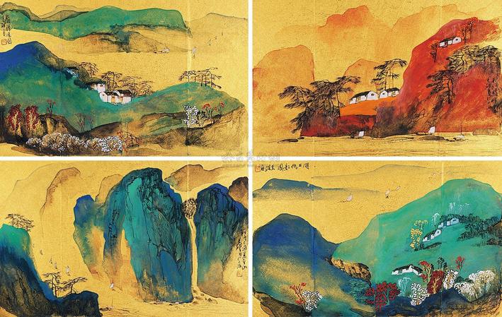 蔡天雄 屏风 （四幅） 屏风