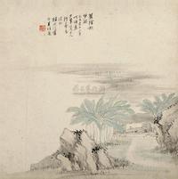 杨伯润 己巳（1869）年作 蕉阴秋梦图 镜片