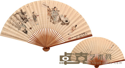 吴青霞 人物成扇 12×40