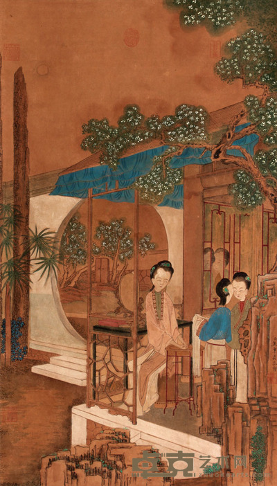 焦秉贞 人物立轴 91×52