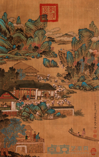 金廷标 青山绿水立轴 68×43