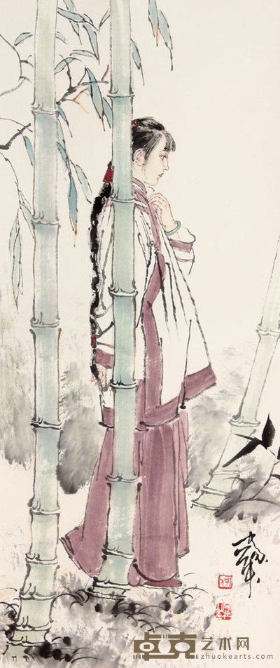 何家英 人物立轴 81×34